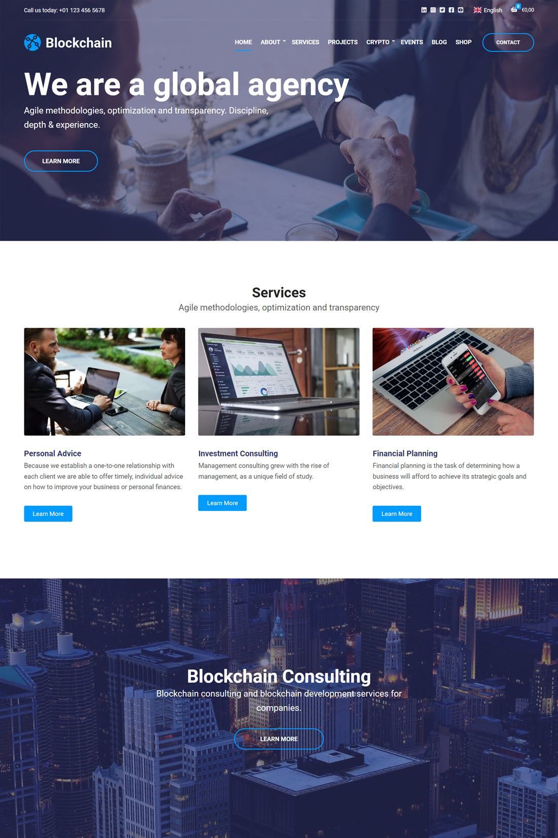 Blockchain Business WordPress Themes Demo