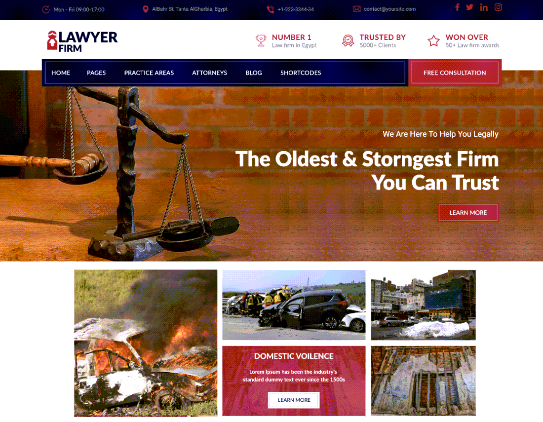 Business Lawyer Firm WordPress Themes Example