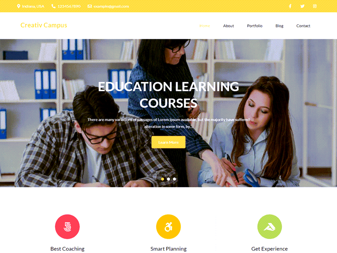 Creativ Campus Education WordPress Themes Screenshot