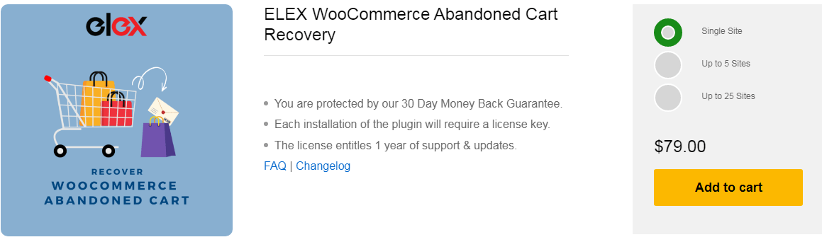 ELEX WooCommerce Abandoned Cart Recovery