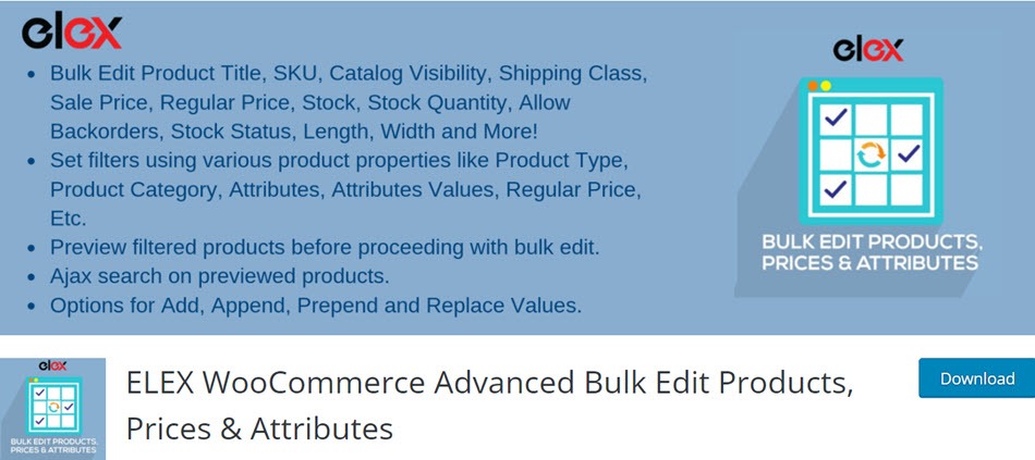 ELEX WooCommerce Advanced Bulk Edit Products, Prices & Attributes