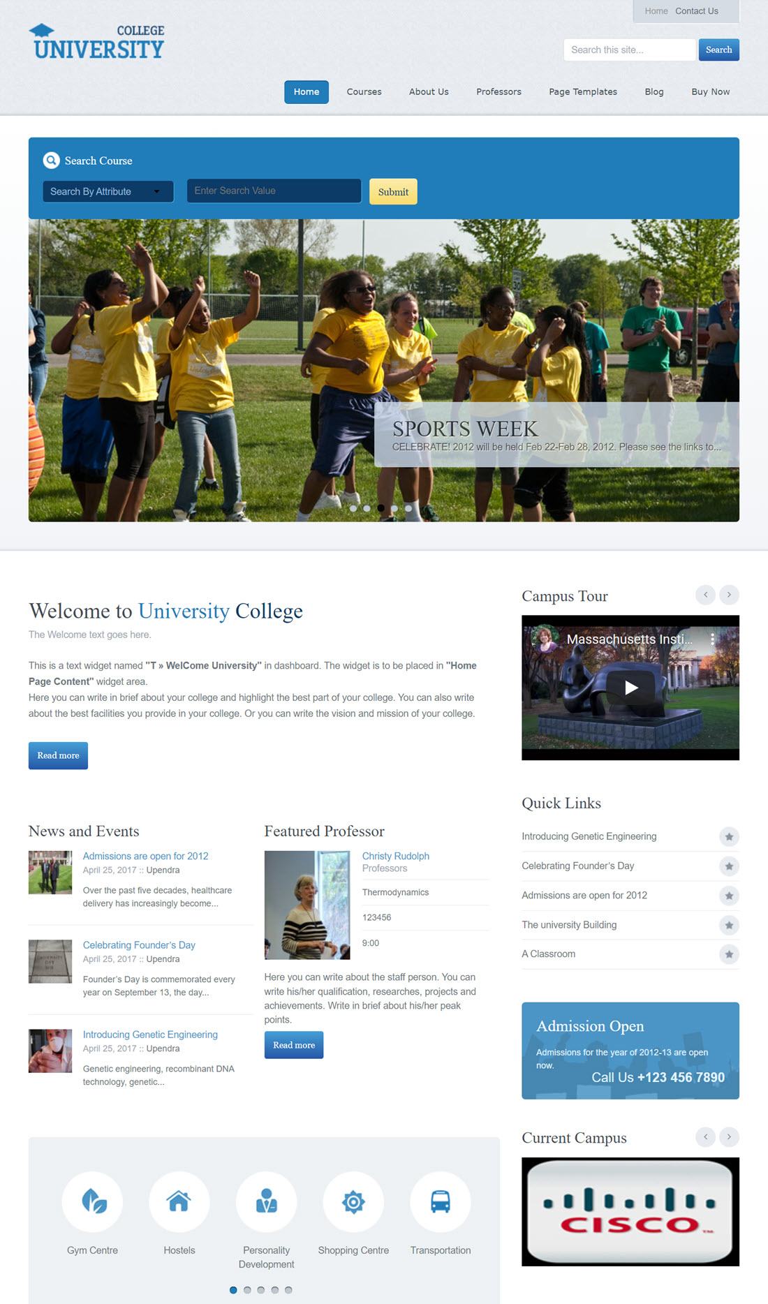 Education Academy WordPress Themes Example