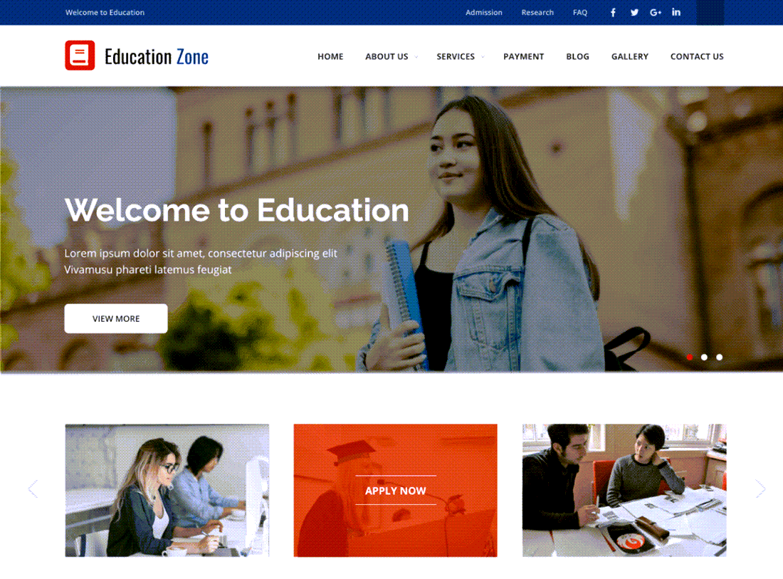 Educational Zone WordPress Themes Screenshot