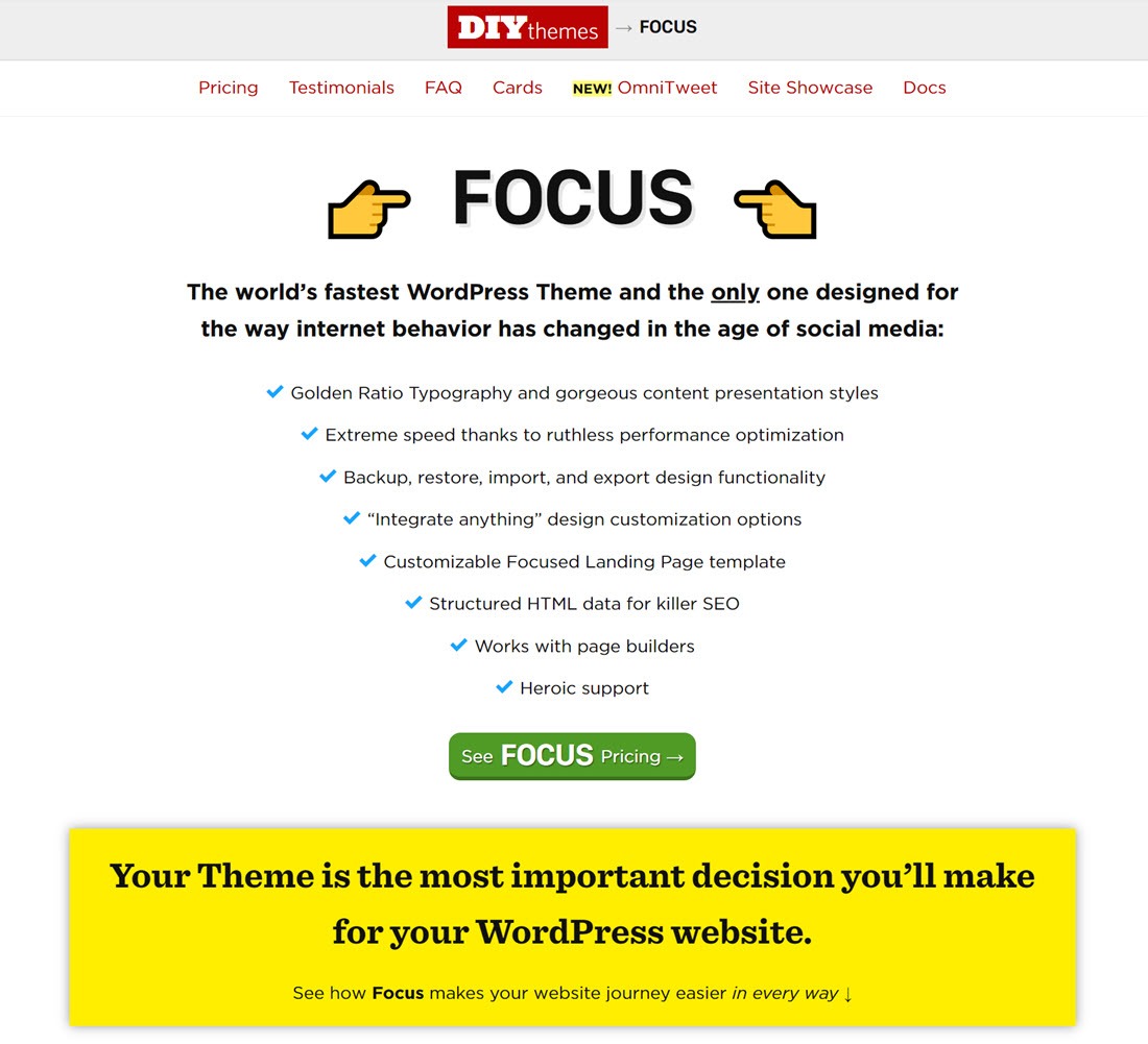Focus Blog WordPress Themes Example