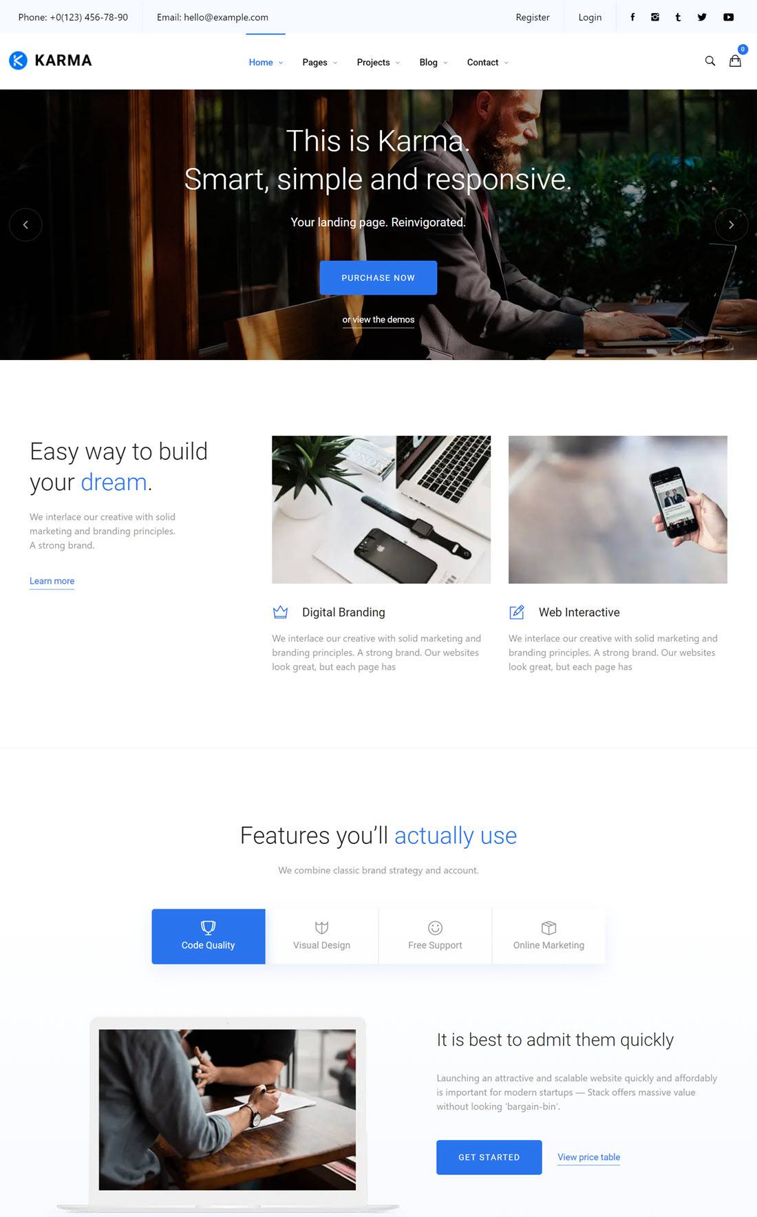 Karma Business WordPress Themes Example