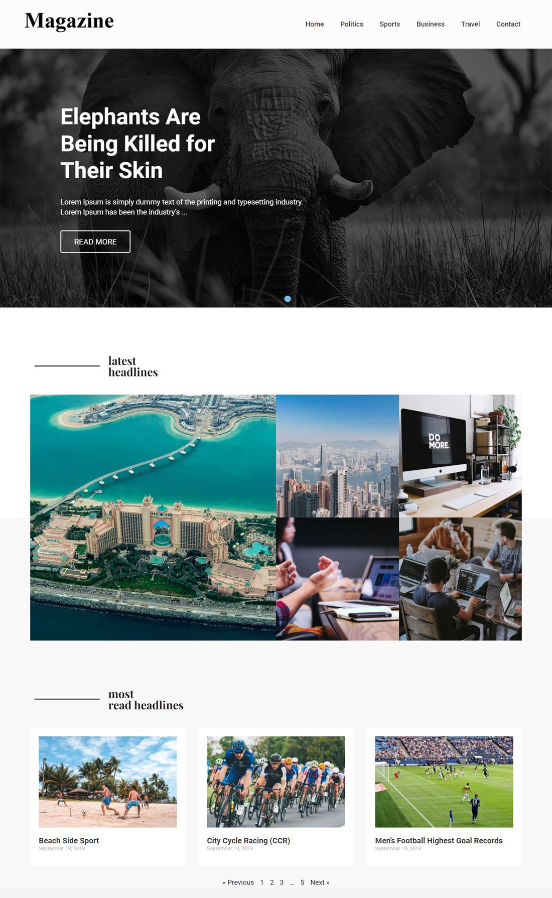 Magazine Blog WordPress Themes Example