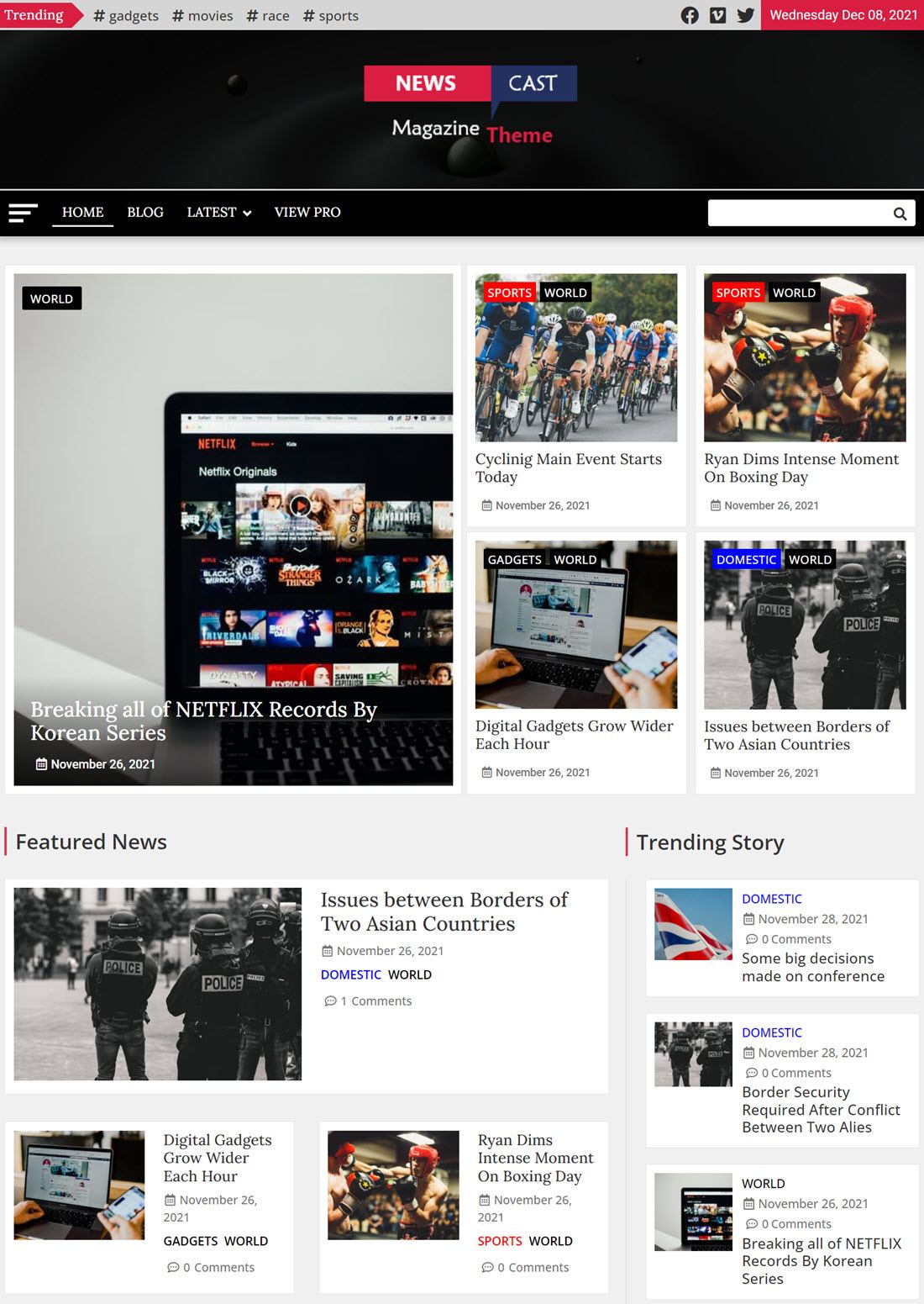 News Cast News Blog WordPress Themes Screenshot