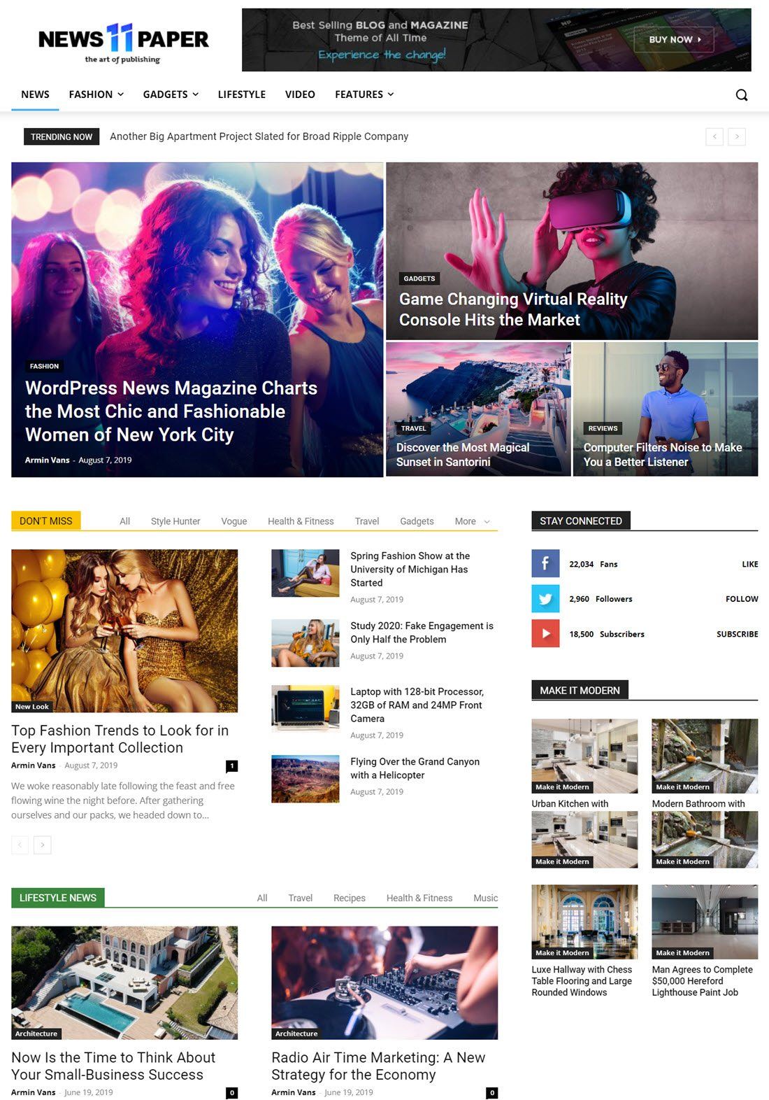 Newspaper News Blog WordPress Theme Screenshot