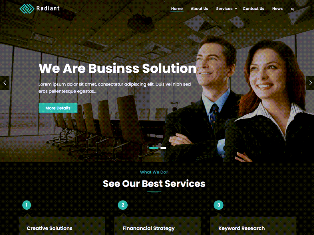 Radiant Business WordPress Themes Example