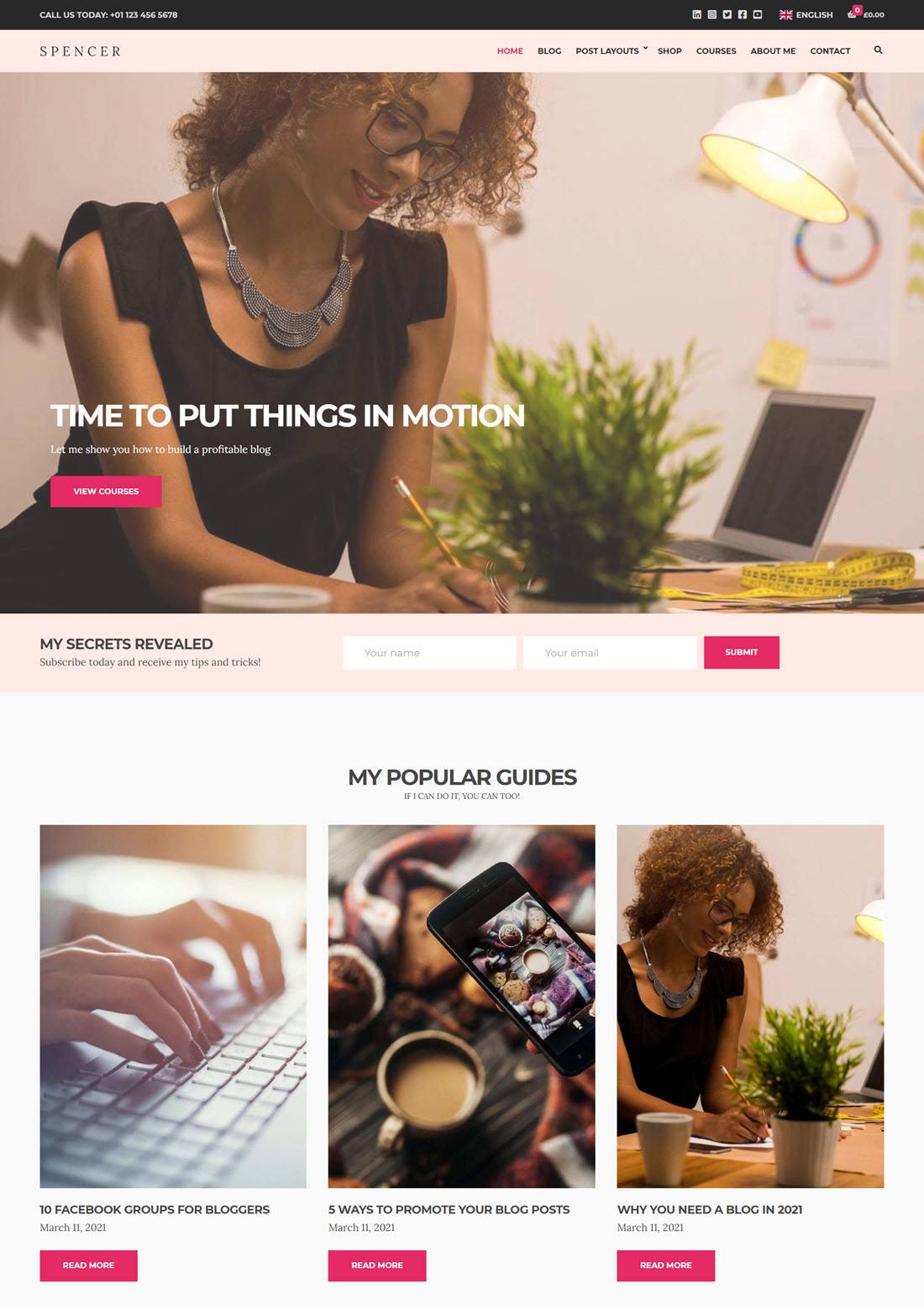 Spencer Best Multipurpose WordPress Themes Screenshot