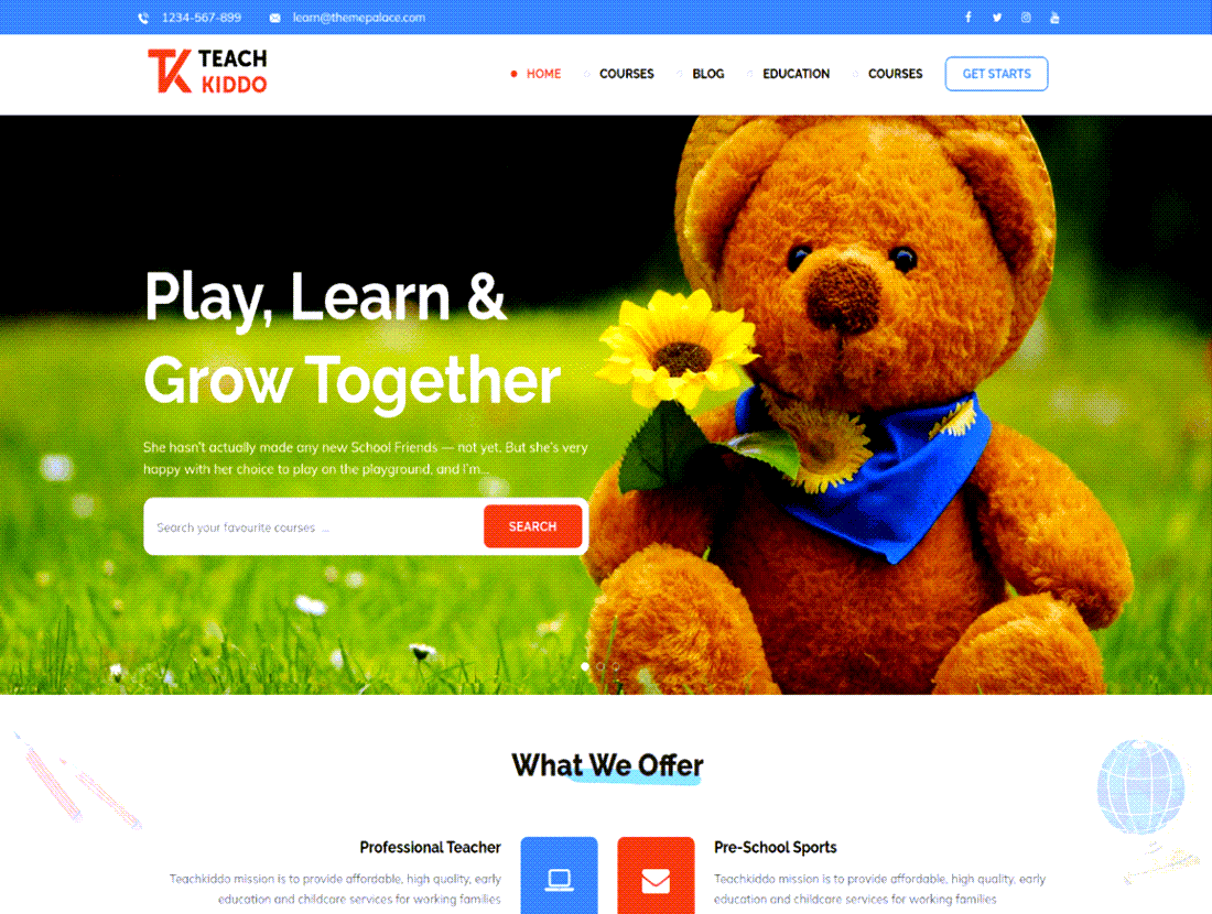 Teach Kiddo Education WordPress Themes Example
