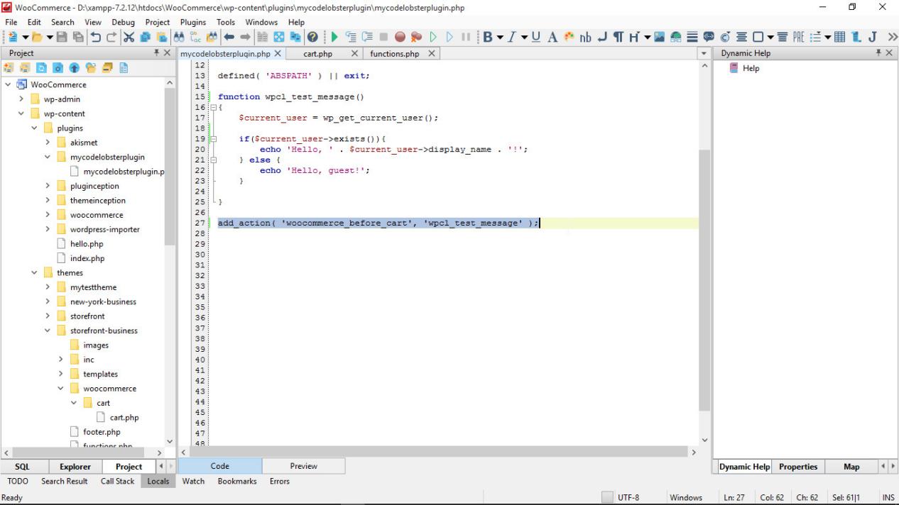 Write your own function and register in CodeLobster IDE
