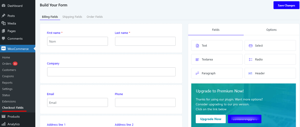 Checkout form Builder Screenshot