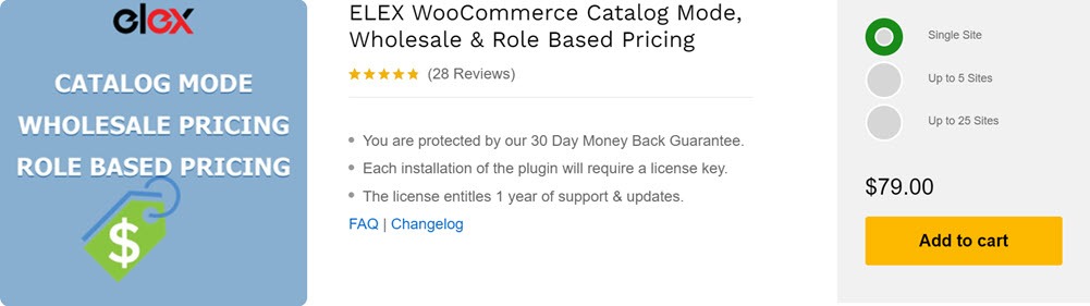 ELEX WooCommerce Catalog Mode, Wholesale & Role Based Pricing