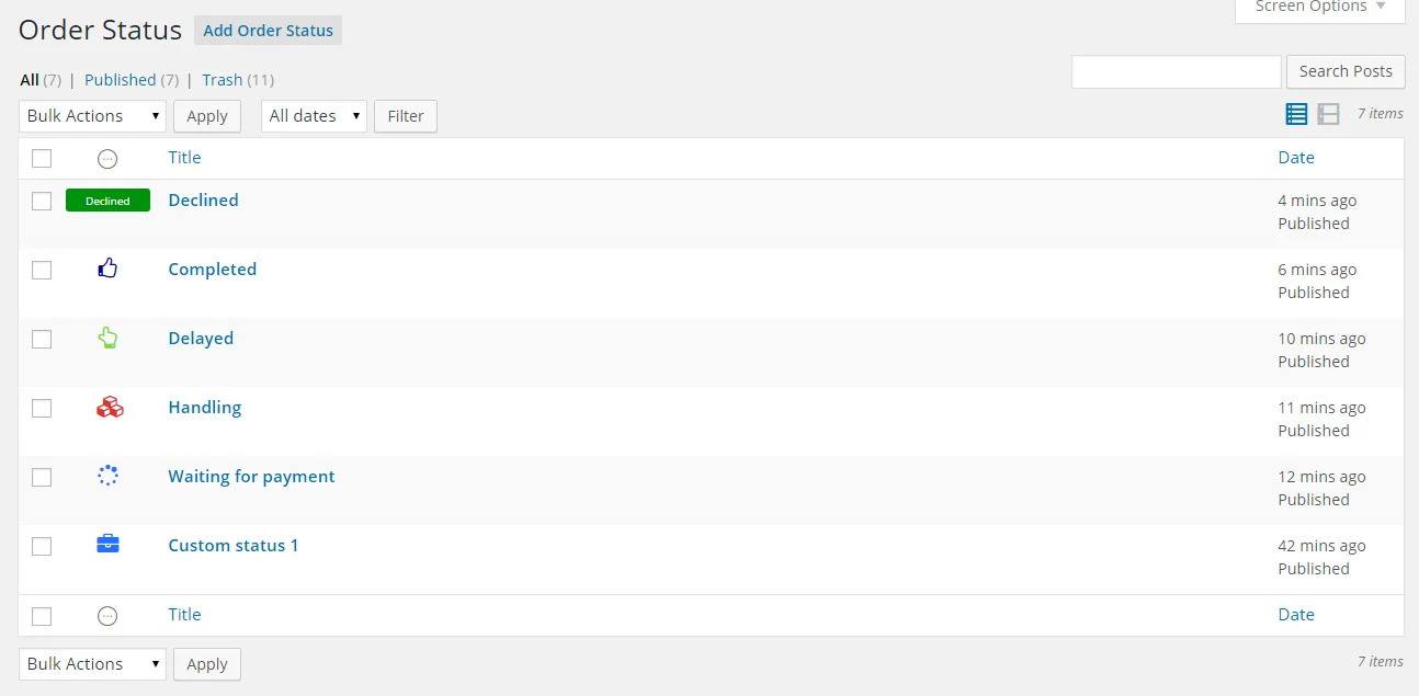 Order Status List For WooCommerce Demo