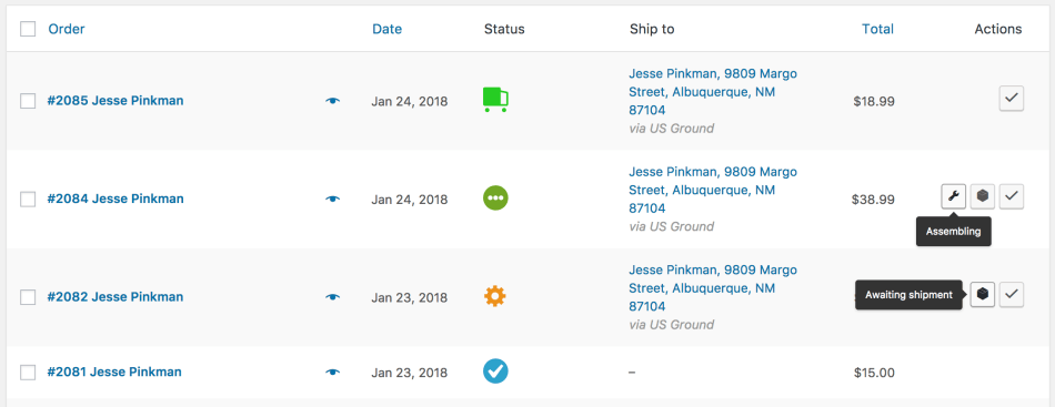 WooCommerce Order Status Manage Order screenshot