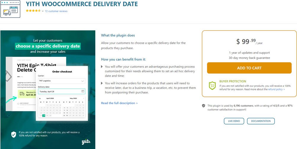 YITH WOOCOMMERCE DELIVERY DATE