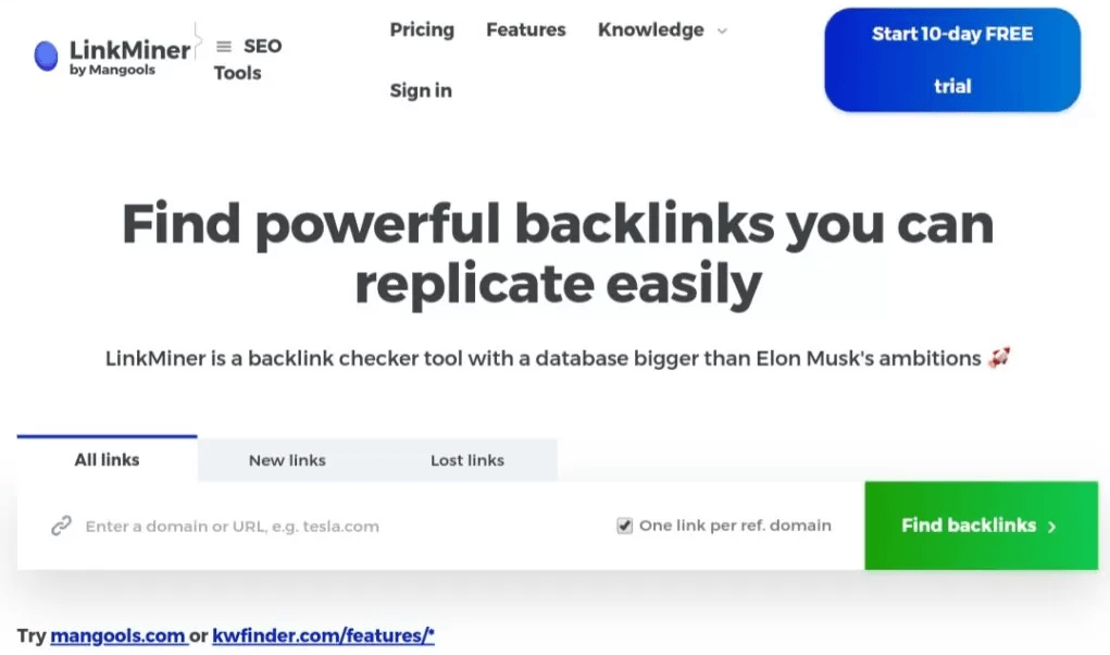 Link Miner Find powerful backlinks you can replicate easily