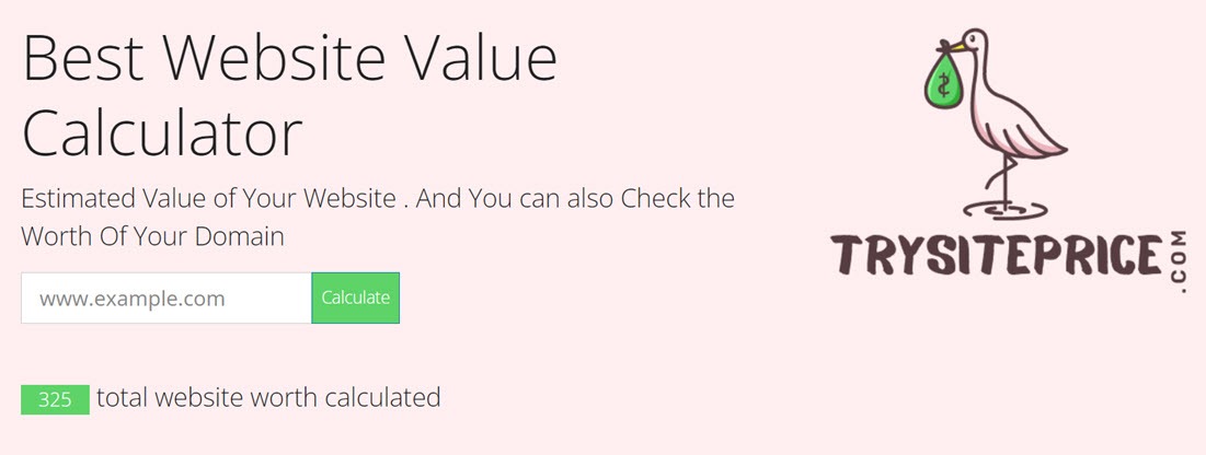 TrySitePrice Best Website Value Calculator