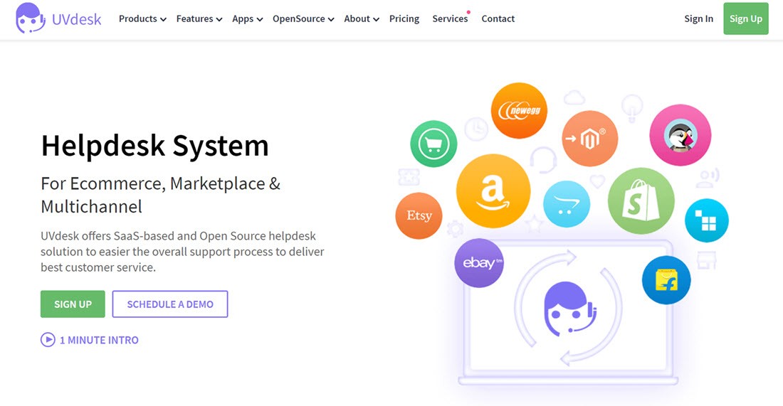 UVdesk Helpdesk System For Ecommerce, Marketplace & Multichannel