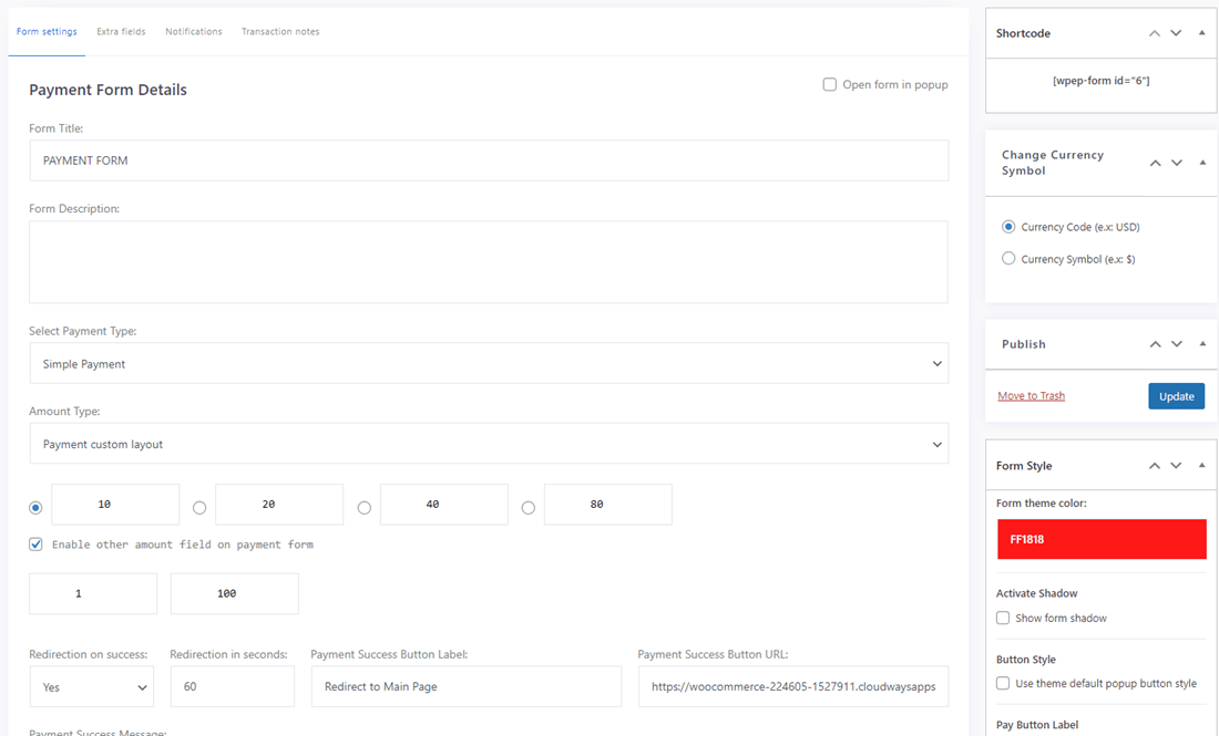 WP EasyPay Payment Form Details Demo