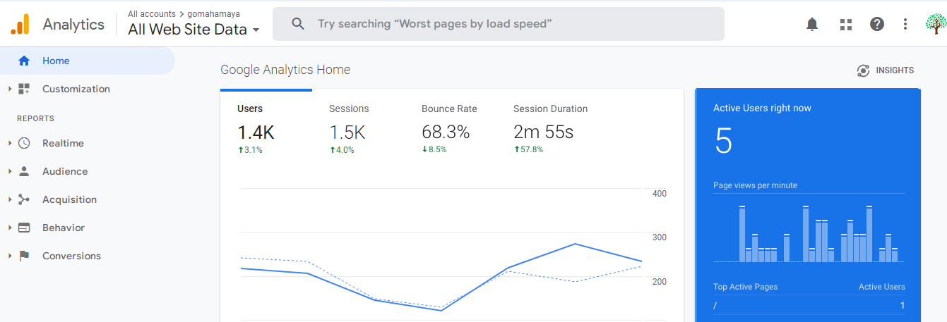 Bounce rate of a website in google analytic