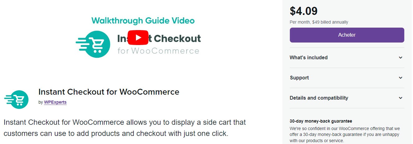 Instant Checkout for WooCommerce by WPExperts