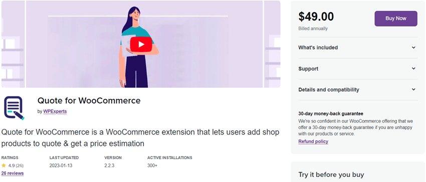 Quote for WooCommerce plugin