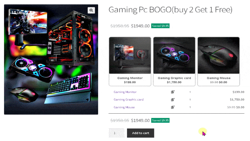 WooCommerce Buy 2 Get 1 Free Deal demo
